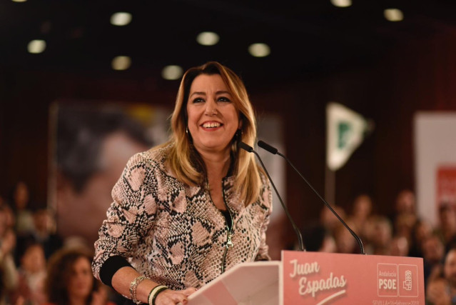 Susana Díaz en el acto de presentación de la candidatura del socialista Juan Esp
