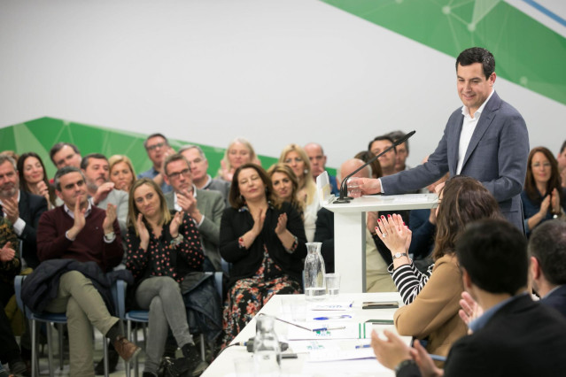El presidente del PP-A y de la Junta, Juanma Moreno, en el Comité Ejecutivo Auto