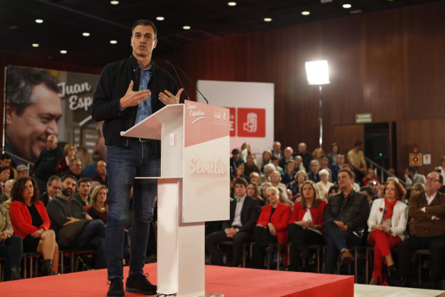 El presidente del Gobierno, Pedro Sánchez, interviene en el acto de presentación