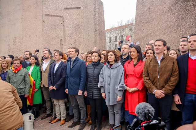 Concentración en la Plaza de Colón (Madrid) bajo el lema 'Por una España unida'