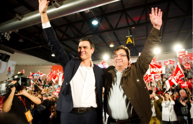 Pedro Sánchez y Guillermo Fernández Vara, en una foto de archivo