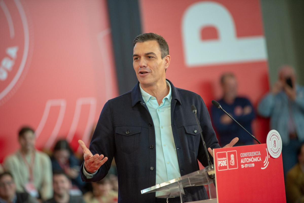 Presidente del Gobierno, Pedro Sánchez, en Mérida