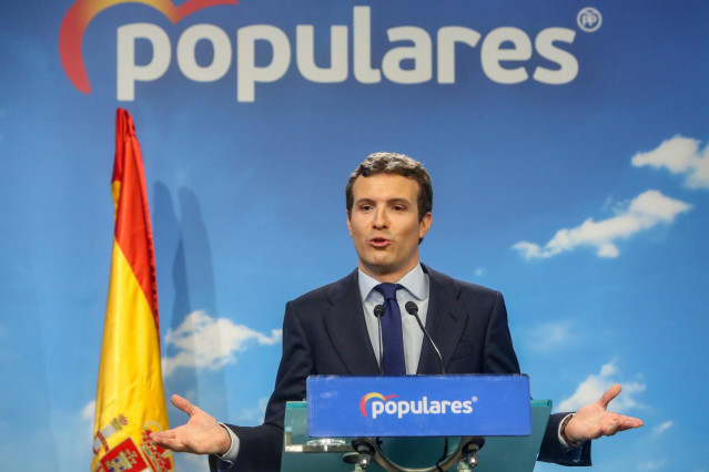 Declaraciones del líder del PP, Pablo Casado, tras la convocatoria del Gobierno