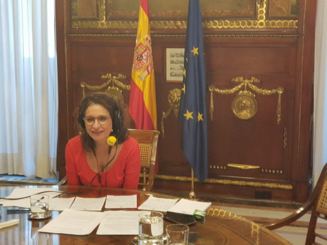María Jesús Montero durante la entrevista