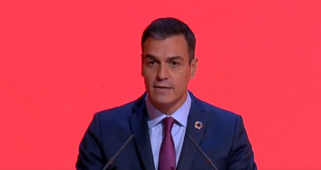 Sánchez interviene durante la presentación de la precampaña del PSOE para las el