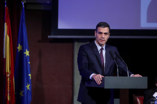 El presidente del Gobierno, Pedro Sánchez, interviene en el homenaje a Francisco