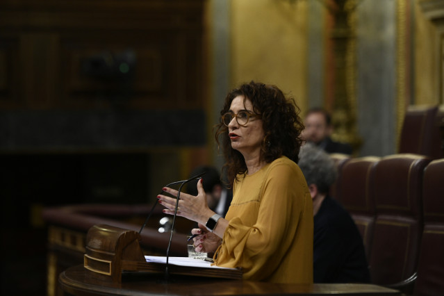 La ministra de Hacienda, María Jesús Montero, en el Congreso en una imagen de ar