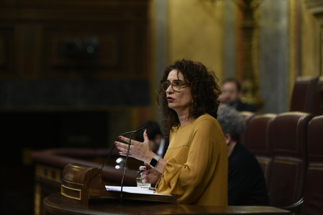 La ministra de Hacienda, María Jesús Montero, en el Congreso en una imagen de ar