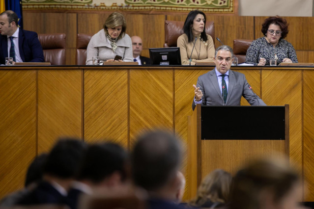 Elías Bendodo durante la sesión plenaria