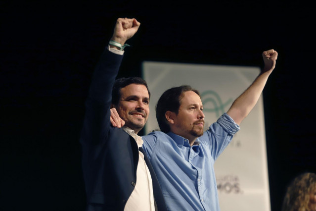 Alberto Garzón y Pablo Iglesias en una foto de archivo