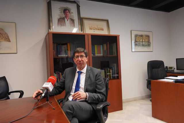 Juan Marín durante la entrevista con Europa Press