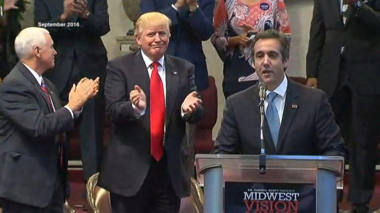 Michael Cohen con Donald Trump en 2016