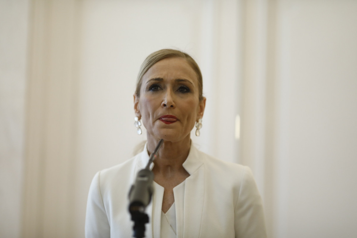 Rueda de prensa de Cristina Cifuentes en la que ha anunciado su dimisión