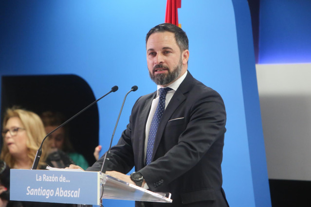 El presidente de Vox, Santiago Abascal, protagoniza un acto organizado por el d