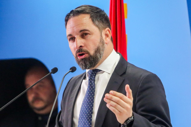 El presidente de Vox, Santiago Abascal, protagoniza un acto organizado por el d