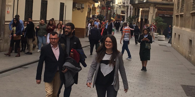 Oltra, a su llegada al Palau convocada por Puig: 