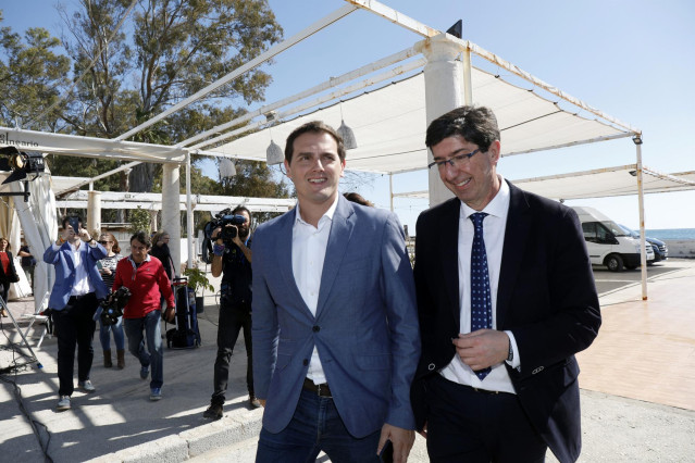 El presidente de Ciudadanos, Albert Rivera, y el vicepresidente de la Junta de A