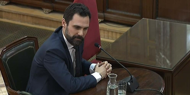 El presidente del Parlament Roger Torrent declara como testigo en el Supremo dur