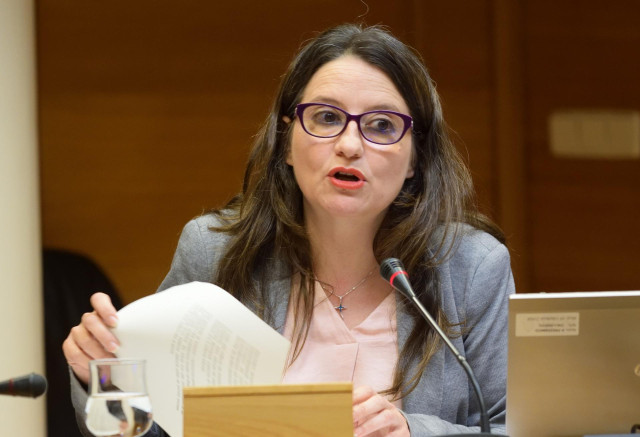 Mónica Oltra en Corts en imagen de archivo