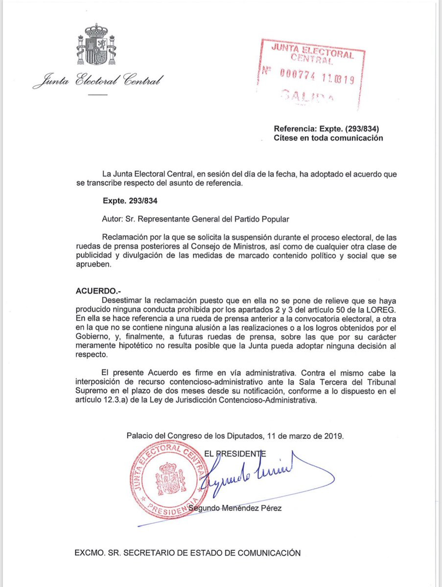 La Junta Electoral rechaza suspender los viernes sociales como pedu00eda el PP