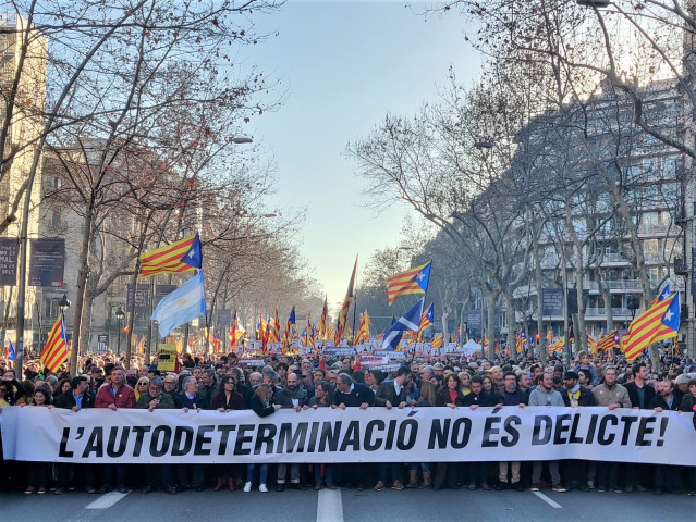 Manifestación contra el juicio del 1-O en la semana que empieza la vista