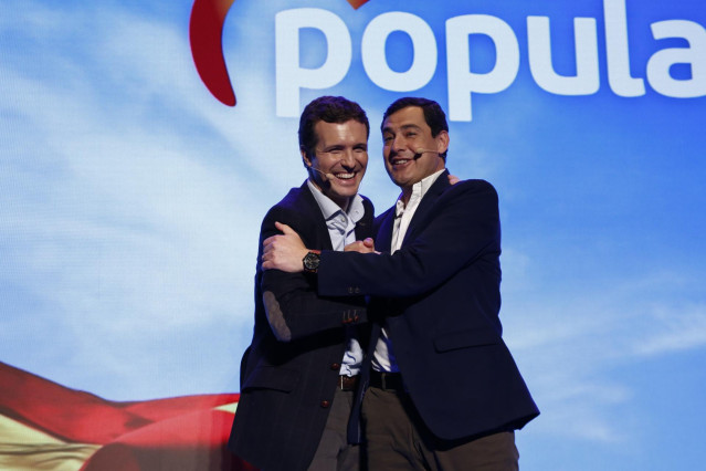 Pablo Casado, y  Juanma Moreno presentan a Sebastián Pérez como candidato a la A