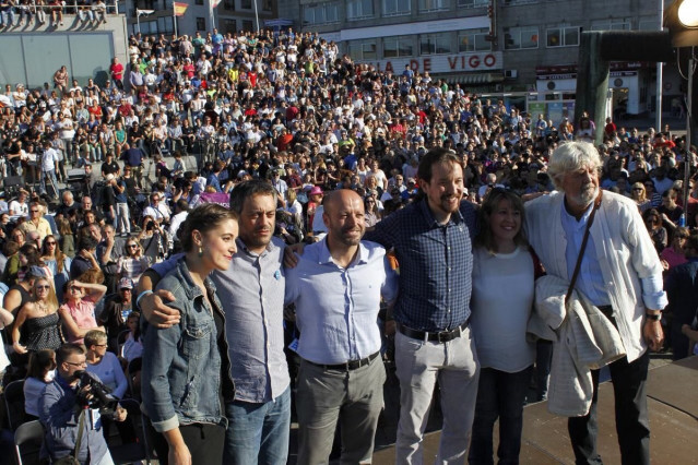 Mitin de En Marea en Vigo, con Pablo Iglesias y Beiras