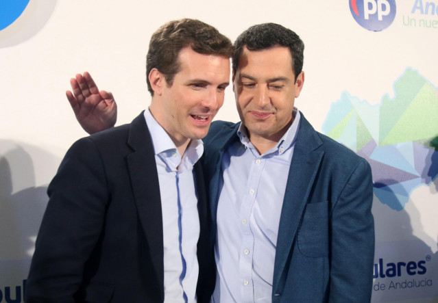 Pablo Casado, y  Juanma Moreno, participan en el Comité Ejecutivo del PP-A