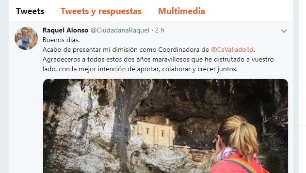 Presenta su dimisión Raquel Alonso, la coordinadora de Cs en Valladolid