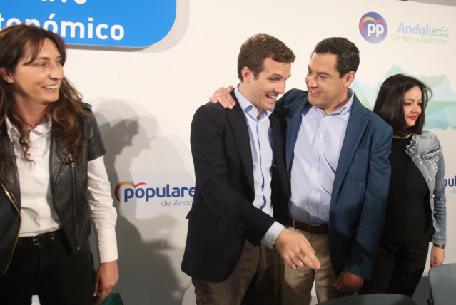 Pablo Casado, y  Juanma Moreno, participan en el Comité Ejecutivo del PP-A