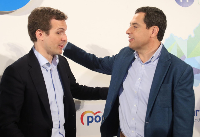 Pablo Casado, y  Juanma Moreno, participan en el Comité Ejecutivo del PP-A