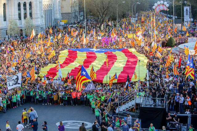 Manifestación independentista en Madrid contra el juicio del 'procés'