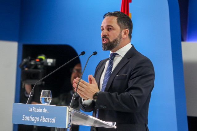 El presidente de Vox, Santiago Abascal, protagoniza un acto organizado por el d
