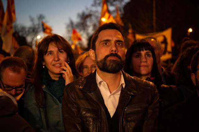 Protesta convocada por partidos y entidades soberanistas contra el juicio del 1-