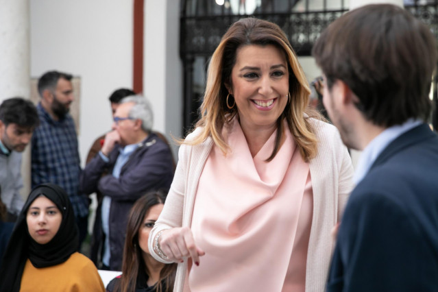 Susana Díaz, interviene en un encuentro  con motivo del Día Internacional contr