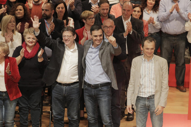 Acto del PSOE en Alicante (Comunidad Valenciana) con el presidente del Gobierno,
