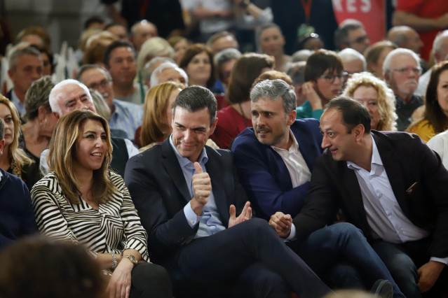 Pedro Sánchez, participa en un acto público para presentar al candidato al cong