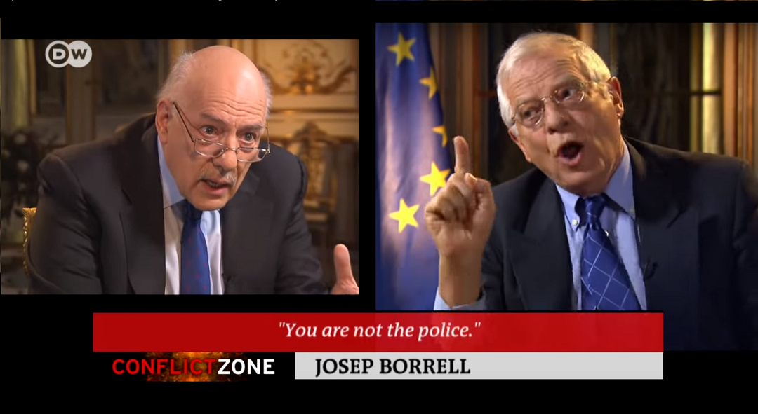 Borrell pierde los nervios por las sesgadas preguntas de un periodista de la TV pu00fablica de Alemania