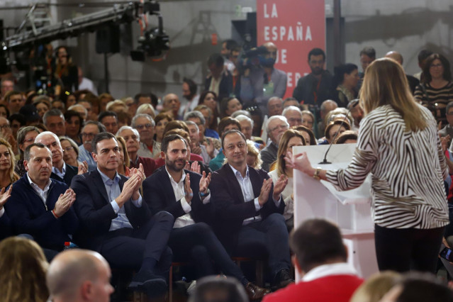 Pedro Sánchez, participa en un acto público para presentar al candidato al cong