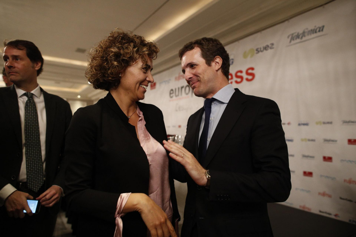 El presidente del PP, Pablo Casado, protagoniza un Desayuno Informativo de Europ