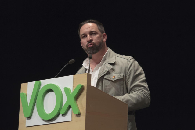 Santiago Abascal en un acto en Logroño