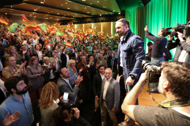 Santiago Abascal en un acto del partido en Toledo