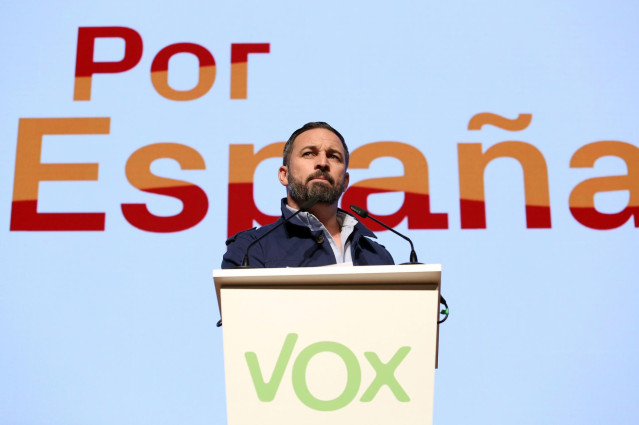 Santiago Abascal en un acto del partido en Toledo