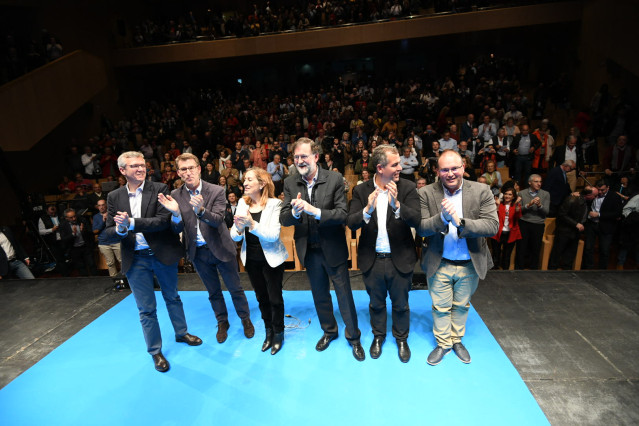 Nuñez Feijoó y Mariano Rajoy participan en un mitin en Pontevedra