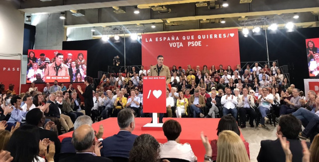 Pedro Sánchez, en un mitin