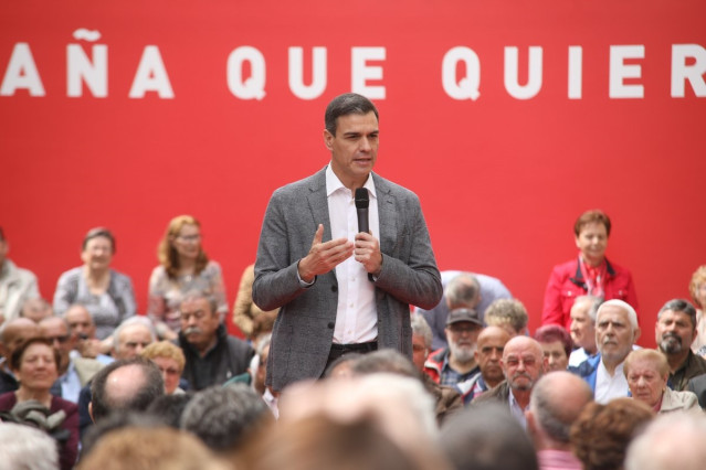 Pedro Sánchez, en un mitin