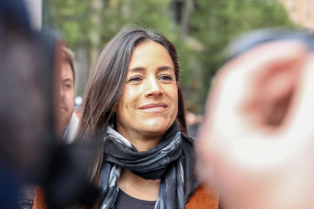 Intervención de la candidata de Ciudadanos a la Alcaldía de Madrid, Begoña Villacís, en la Puerta del Sol (Madrid).