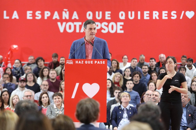 Pedro Sánchez, en un mitin