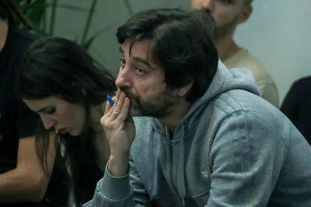 Encuentro con jóvenes con los líderes de Podemos Irene Montero, Alberto Rodríguez; Rafa Mayoral e Isabel Serra en Madrid