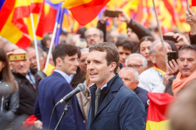 Concentración en la Plaza de Colón (Madrid) bajo el lema 'Por una España unida'